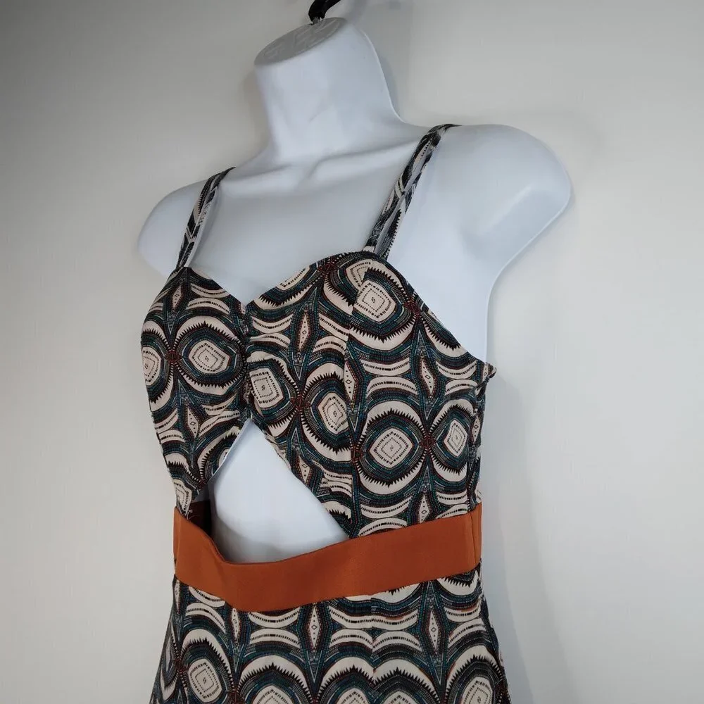 NWT Nasty Gal Cut Out Printed Maxi Dress Size 2